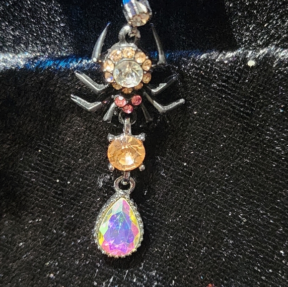 Betsey Johnson Dark Magic Crystal Spider Dangle Earrings NWOT - Picture 5 of 6